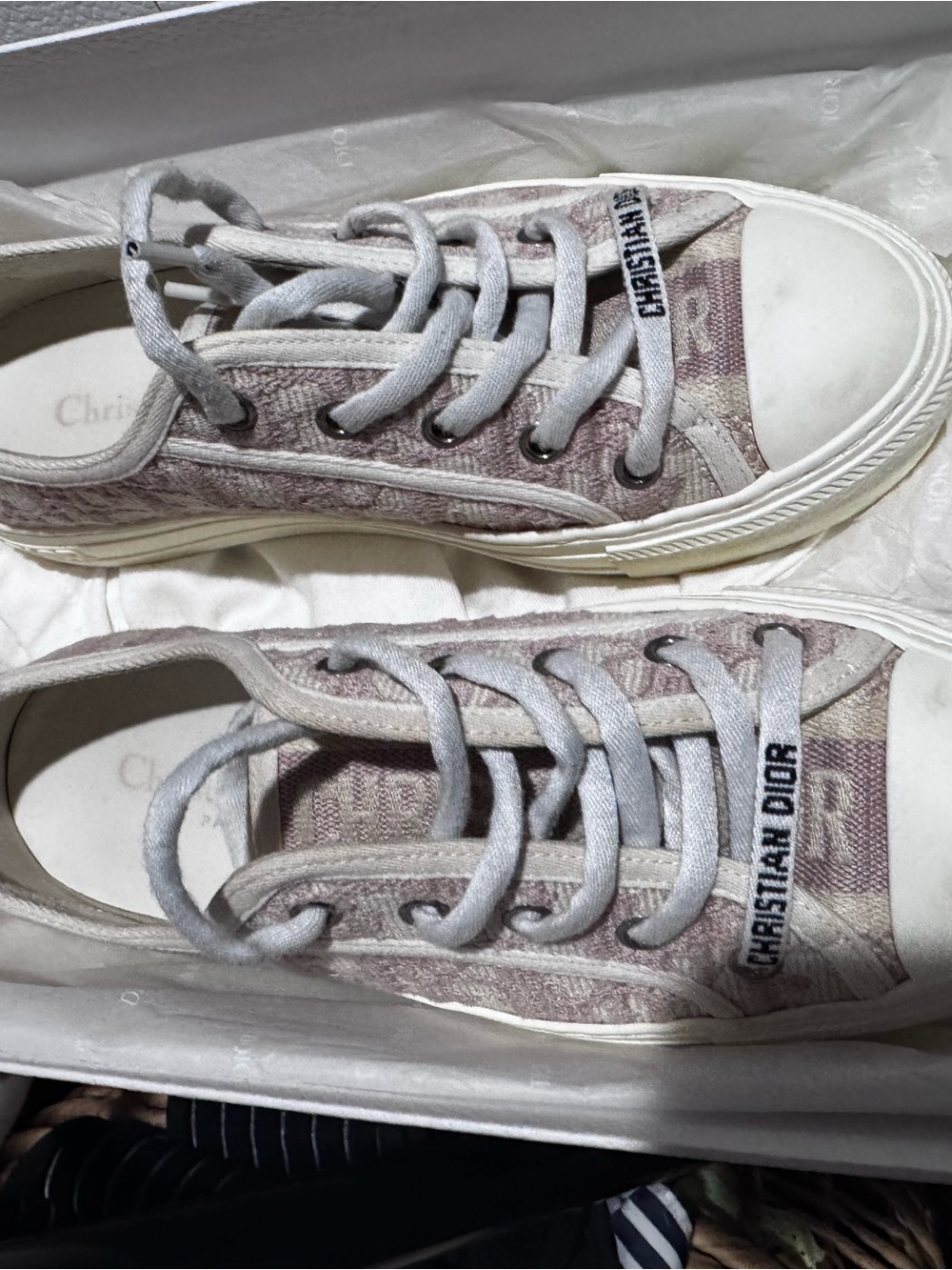 Dior Pink Logo-Print Low-Top Sneakers - Picture 2 of 5